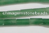 CAJ648 15.5 inches 6*12mm faceted tube green aventurine beads