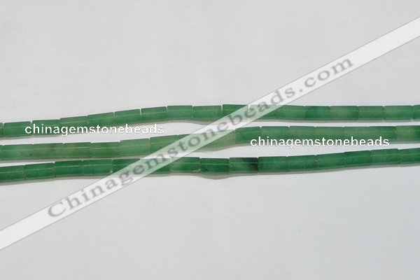 CAJ648 15.5 inches 6*12mm faceted tube green aventurine beads