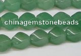 CAJ664 15.5 inches 8*10mm twisted rice green aventurine beads