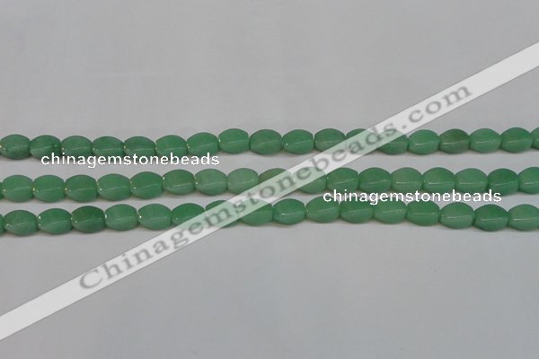 CAJ665 15.5 inches 8*12mm twisted rice green aventurine beads