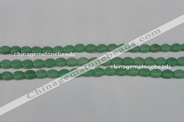 CAJ665 15.5 inches 8*12mm twisted rice green aventurine beads