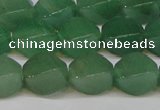 CAJ666 15.5 inches 10*14mm twisted rice green aventurine beads