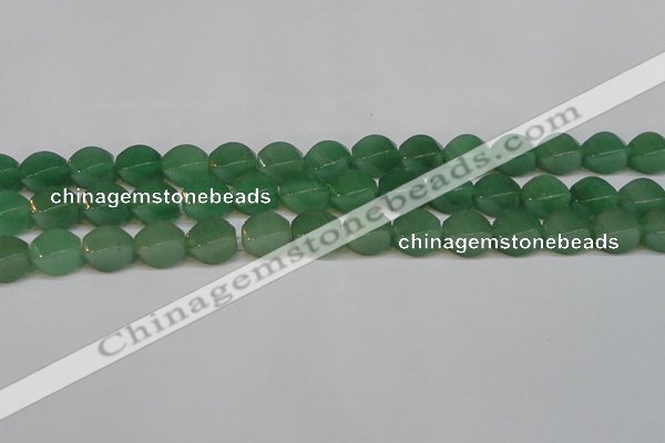 CAJ666 15.5 inches 10*14mm twisted rice green aventurine beads