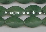 CAJ667 15.5 inches 10*20mm twisted rice green aventurine beads