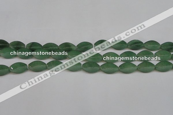 CAJ667 15.5 inches 10*20mm twisted rice green aventurine beads