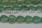 CAJ684 15.5 inches 10*10mm heart green aventurine beads