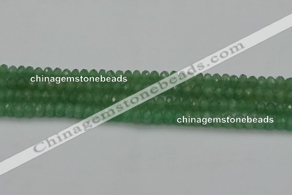 CAJ701 15.5 inches 4*6mm faceted rondelle green aventurine beads