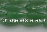 CAJ706 15.5 inches 8*20mm faceted teardrop green aventurine beads