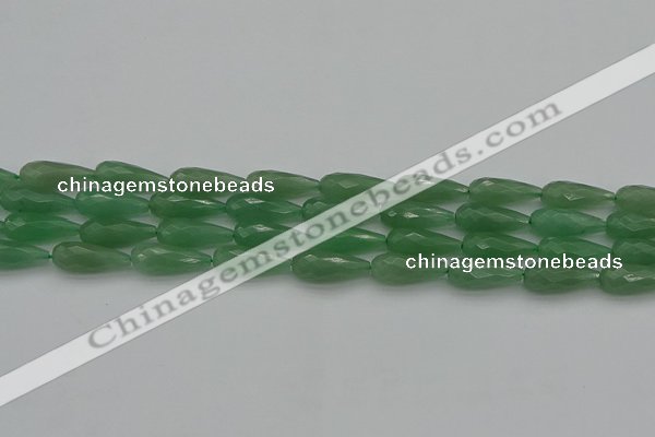 CAJ706 15.5 inches 8*20mm faceted teardrop green aventurine beads