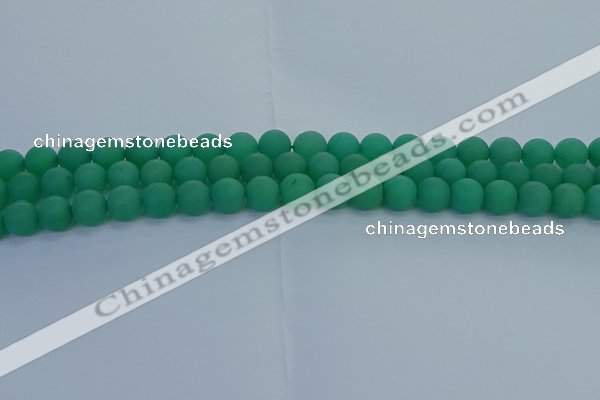 CAJ712 15.5 inches 8mm round matte green aventurine beads