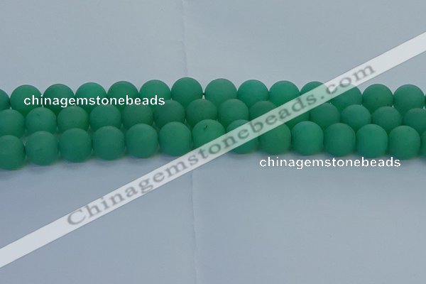 CAJ714 15.5 inches 12mm round matte green aventurine beads