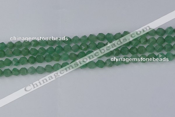 CAJ731 15.5 inches 6mm faceted nuggets green aventurine beads