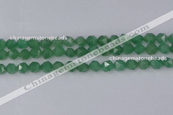 CAJ733 15.5 inches 10mm faceted nuggets green aventurine beads