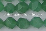 CAJ734 15.5 inches 12mm faceted nuggets green aventurine beads