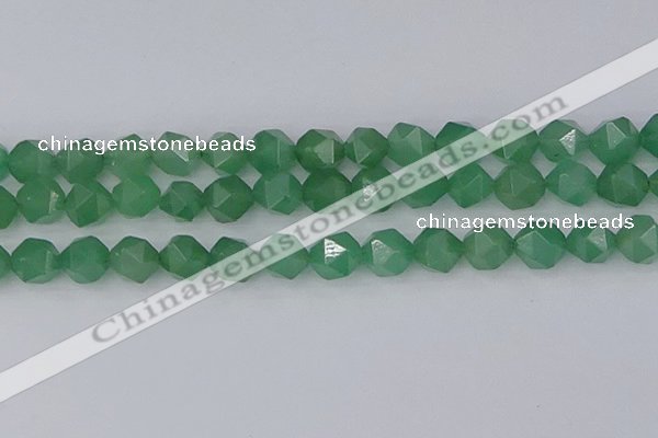 CAJ734 15.5 inches 12mm faceted nuggets green aventurine beads