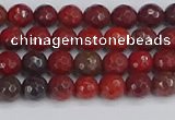 CAJ758 15.5 inches 4mm faceted round apple jasper beads