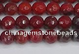 CAJ759 15.5 inches 6mm faceted round apple jasper beads