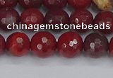 CAJ760 15.5 inches 8mm faceted round apple jasper beads