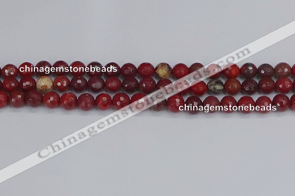 CAJ760 15.5 inches 8mm faceted round apple jasper beads