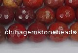 CAJ761 15.5 inches 10mm faceted round apple jasper beads