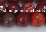 CAJ762 15.5 inches 12mm faceted round apple jasper beads