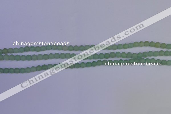 CAJ800 15.5 inches 4mm round matte green aventurine beads wholesale