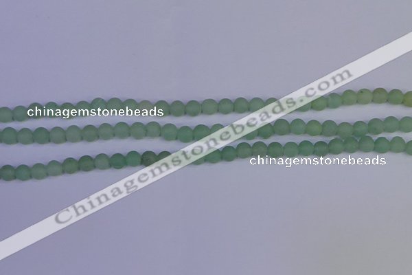 CAJ801 15.5 inches 6mm round matte green aventurine beads wholesale