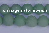 CAJ804 15.5 inches 12mm round matte green aventurine beads wholesale