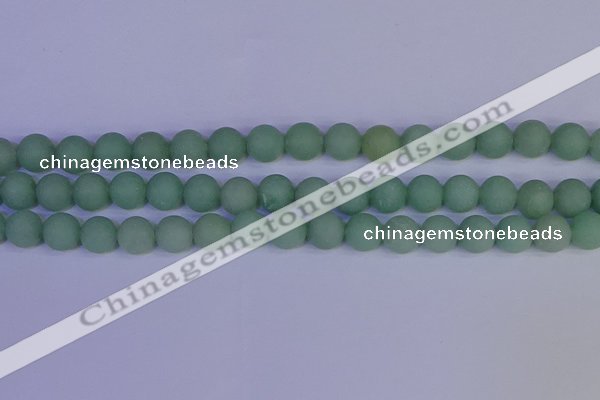 CAJ804 15.5 inches 12mm round matte green aventurine beads wholesale