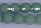 CAJ805 15.5 inches 14mm round matte green aventurine beads wholesale