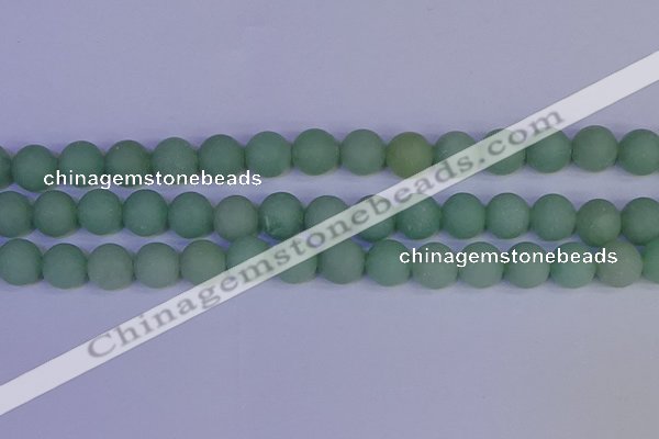 CAJ805 15.5 inches 14mm round matte green aventurine beads wholesale