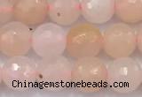 CAJ857 15 inches 6mm faceted round pink aventurine beads