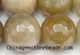 CAJ873 15 inches 12mm faceted round AB-color jade beads