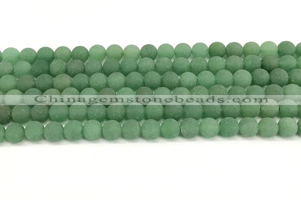 CAJ880 15 inches 4mm round matte green aventurine beads