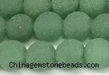 CAJ881 15 inches 6mm round matte green aventurine beads