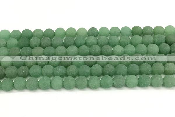 CAJ881 15 inches 6mm round matte green aventurine beads