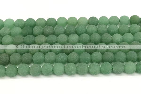 CAJ883 15 inches 10mm round matte green aventurine beads