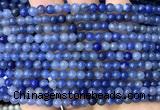 CAJ886 15 inches 4mm round blue aventurine jade beads wholesale