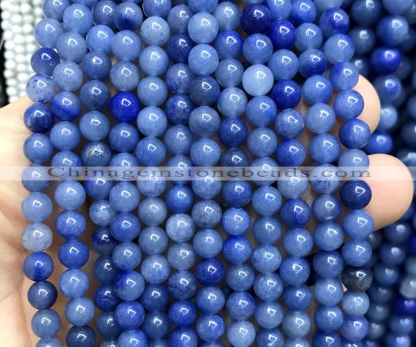 CAJ887 15 inches 6mm round blue aventurine jade beads wholesale