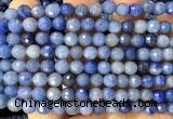 CAJ894 15 inches 6mm faceted round blue aventurine beads wholesale