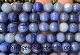 CAJ897 15 inches 12mm faceted round blue aventurine beads wholesale