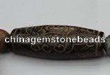 CAL03 14.5 inches 25*60mm carved drum agalmatolite beads