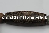 CAL03 14.5 inches 25*60mm carved drum agalmatolite beads