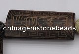 CAL08 14.5 inches 25*52mm carved rectangle agalmatolite beads