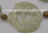 CAL28 14.5 inches 54*56mm carved fish agalmatolite beads
