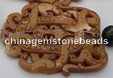 CAL32 14.5 inches 60*70mm carved agalmatolite beads