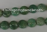 CAM1015 15.5 inches 10mm flat round natural Russian amazonite beads