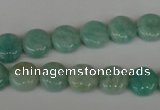 CAM1016 15.5 inches 10mm flat round natural Russian amazonite beads