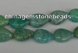 CAM1024 15.5 inches 10*13mm flat teardrop natural Russian amazonite beads