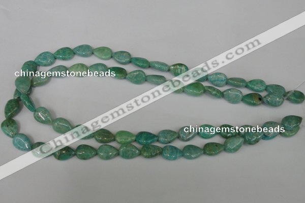 CAM1024 15.5 inches 10*13mm flat teardrop natural Russian amazonite beads